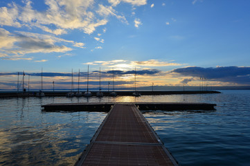 Bolsena lake - The lake front and the port of Bolsena medieval town