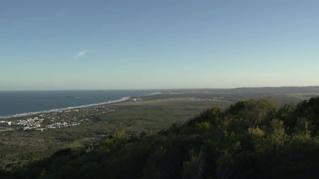 Zoom out from Mount Coolum in Queensland, Australia