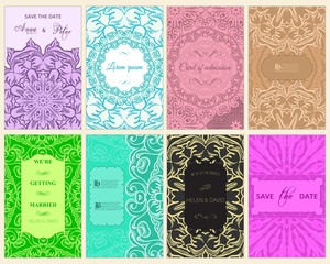 Fototapeta premium Big sett of traditional pages ornament . Vintage art , Islam, arabic, indian, ottoman motifs, elements. Vector decorative retro greeting card or invitation design.