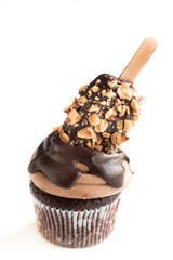 Cup cake with ice cream