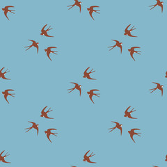 
flying swallows flock of birds seamless pattern of birds