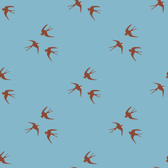 
flying swallows flock of birds seamless pattern of birds