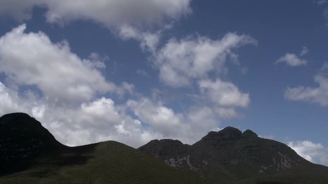 Clouds shadow on the mountains time lapse at the Stirling Ranges