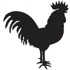 Silhouette of a rooster. Symbol of New Year 2017 