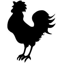 Silhouette of a rooster. Symbol of New Year 2017 