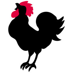 Silhouette of a rooster. Symbol of New Year 2017 