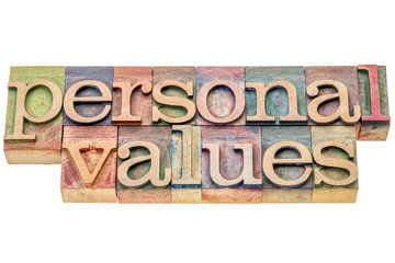 personal values word abstract