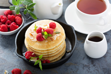 Stack of fluffy buttermilk pancakes