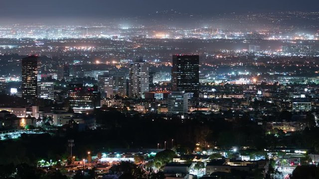 Los Angeles Skyline 53 Downtown Night Time Lapse