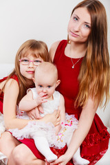 Happy family of three women