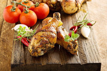 Grilled chicken drumsticks
