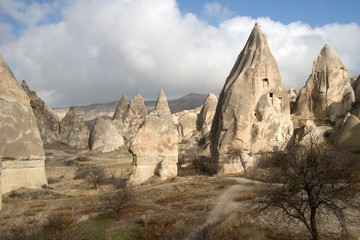 Fototapeta na wymiar Fairy chimneys, Goreme valley, Turkey