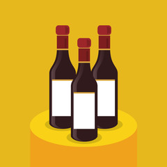 flat design liquor bottle image vector illustration