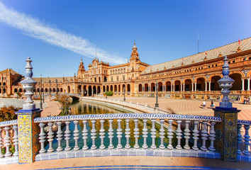 Obraz premium Spanish Square (Plaza de Espana) in Sevilla, Spain