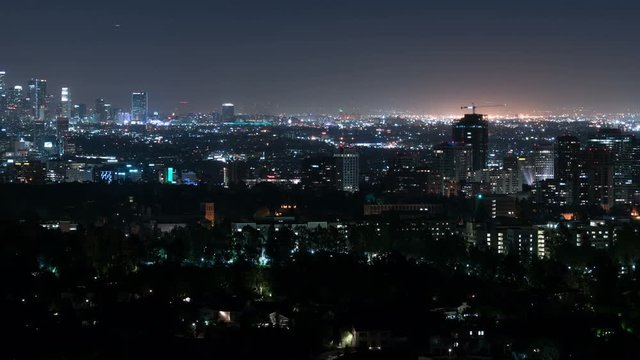 Los Angeles Skyline 64 Downtown Night Time Lapse