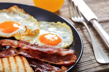 Wall murals Fried eggs Fried eggs and bacon