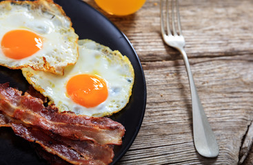 Breakfast - Fried eggs and bacon