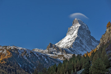 Amazing view of mount Matterhorn, Canton of Valais, Alps, Switzerland 