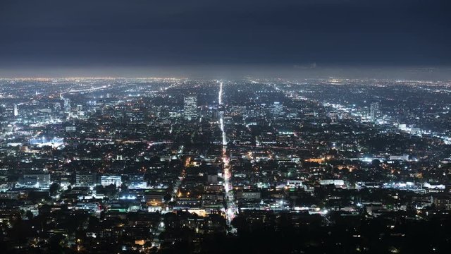 Los Angeles Skyline 25 Downtown Night Time Lapse