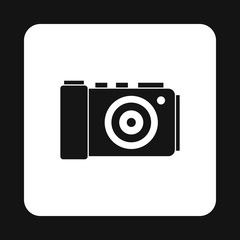 Camera icon in simple style on a white background vector illustration