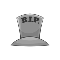 Grave RIP icon in black monochrome style isolated on white background. Death symbol vector illustration