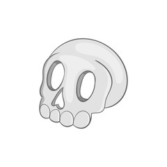 Obraz premium Skull icon in black monochrome style isolated on white background. Death symbol vector illustration