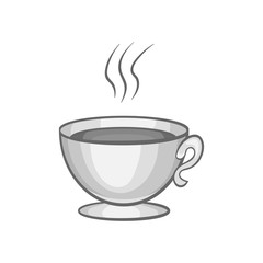 Cup of tea icon in black monochrome style isolated on white background. Drink symbol vector illustration