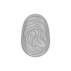 Fingerprint icon in black monochrome style isolated on white background. Imprint symbol vector illustration