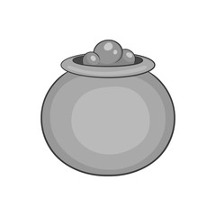 Boiler sorcerer icon in black monochrome style isolated on white background. Cooking symbol vector illustration