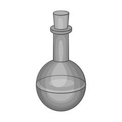 Flask of liquid icon in black monochrome style isolated on white background. Experiments symbol vector illustration