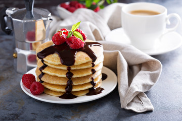 Stack of fluffy buttermilk pancakes