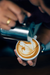 coffee latte art in coffee shop