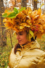 Girl in the autumn forest