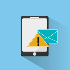 flat design mobile phone messaging image vector illustration