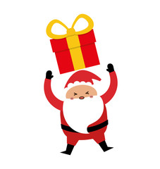 Santa cartoon and gift icon. Merry Christmas season decoration figure theme. Isolated design. Vector illustration