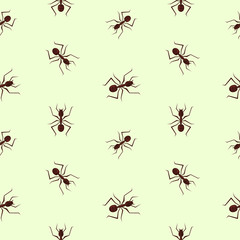 Seamless pattern with ants, vector illustration