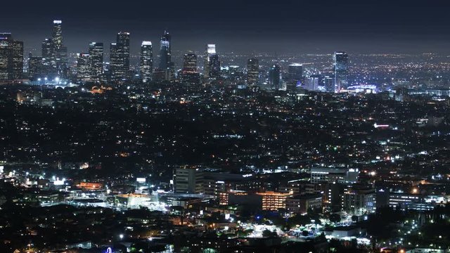 Los Angeles Skyline 47 Downtown Night Time Lapse