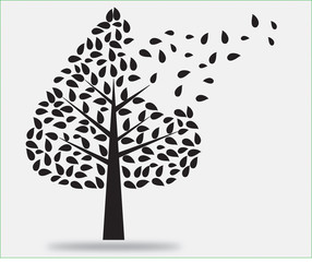 Background with abstract tree. Vector