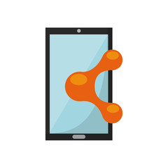 smartphone device with business icon vector illustration design