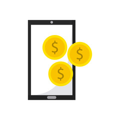smartphone device with business icon vector illustration design