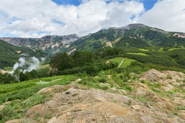 Fototapeta na wymiar Valley of Geysers. Kronotsky Nature Reserve on Kamchatka Peninsula.