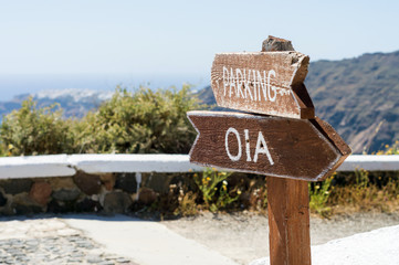 Path from Thira to Oia, Santorini island
