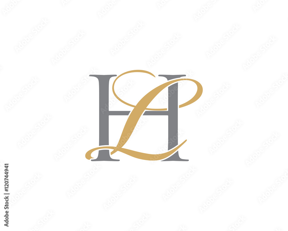 Wall mural neo letter lh hl logo icon