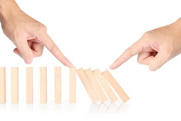 stop  dominoes continuous toppled