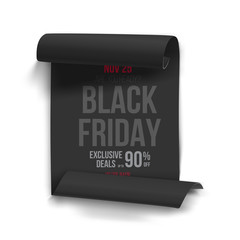 Realistic Black Friday Sale Curved Ribbon Banner Template. Folde