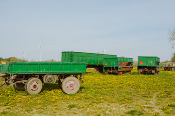 Green agricultural trailers