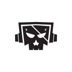 Music Skull Logo Image Vector Icon