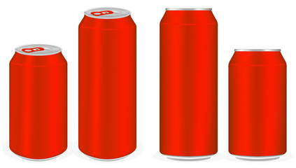 red aluminium soft drink cans vector
