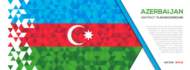 Abstract polygon Geometric Shape background.Azerbaijan flag