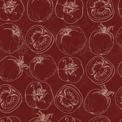 Seamless pattern with tomatos